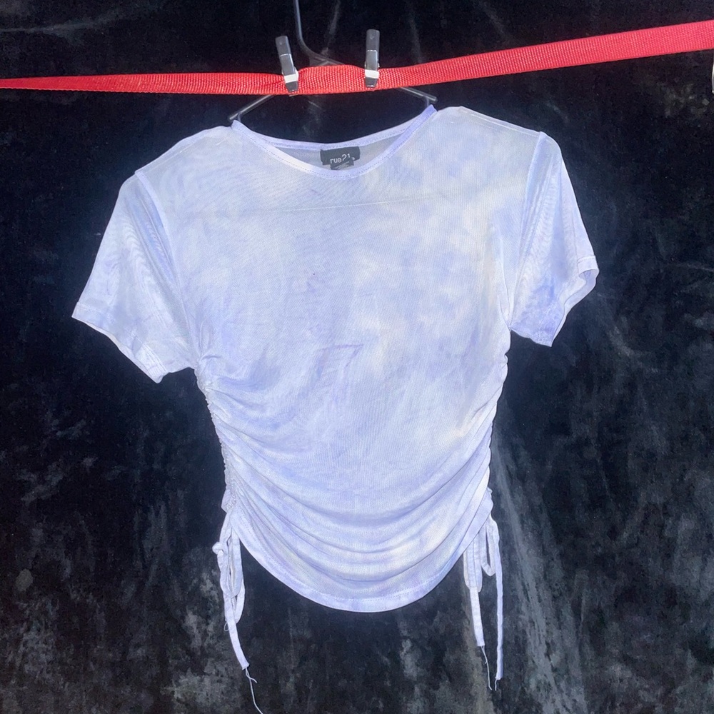 Rue 21 Light Purple Ruched Short Sleeve Tee